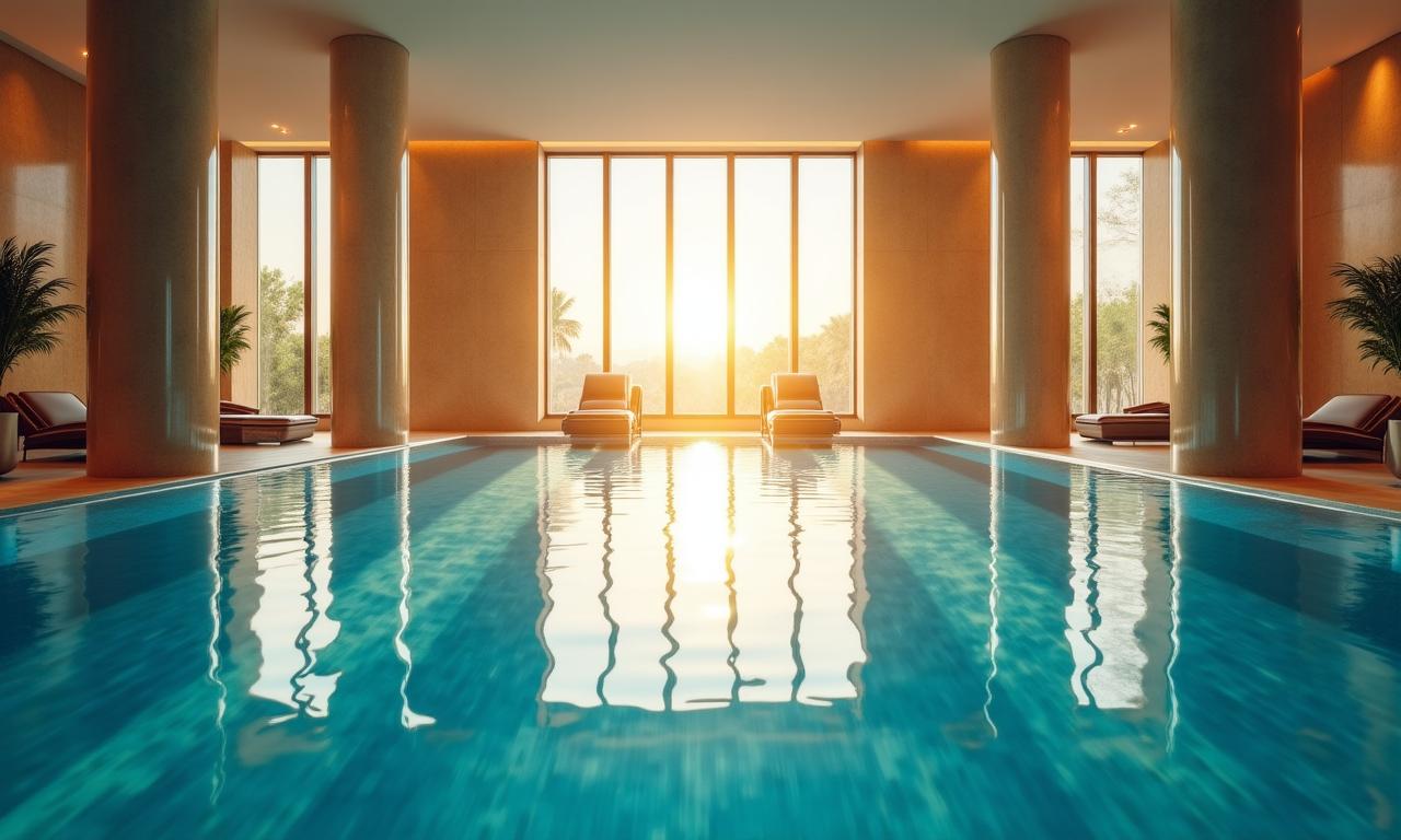 Acqua cristallina in una piscina termale di lusso